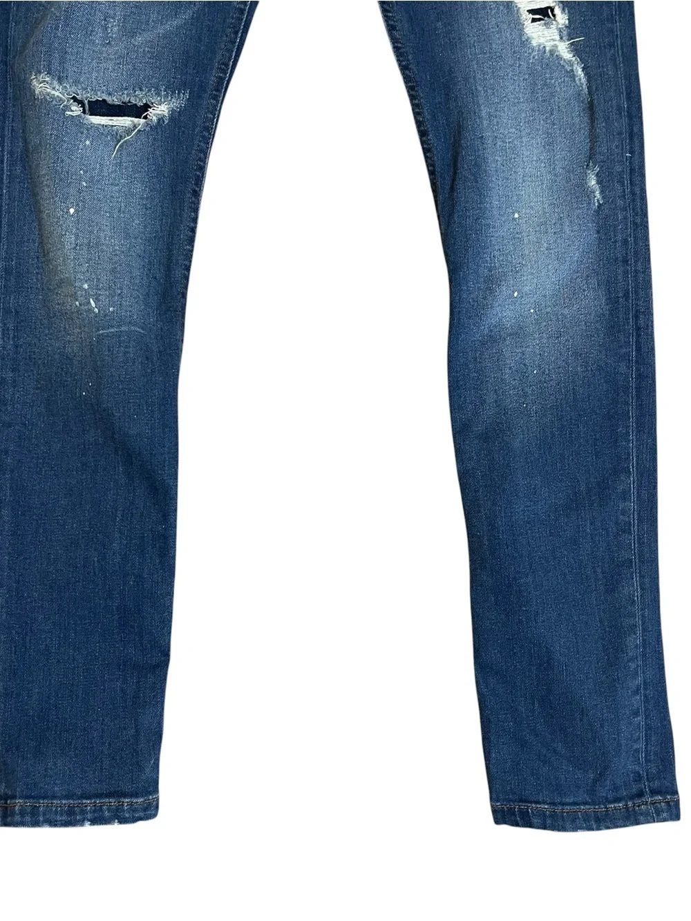 Zara Men's Dark Blue Slim Distressed Paint Splatter Jeans Sz 31